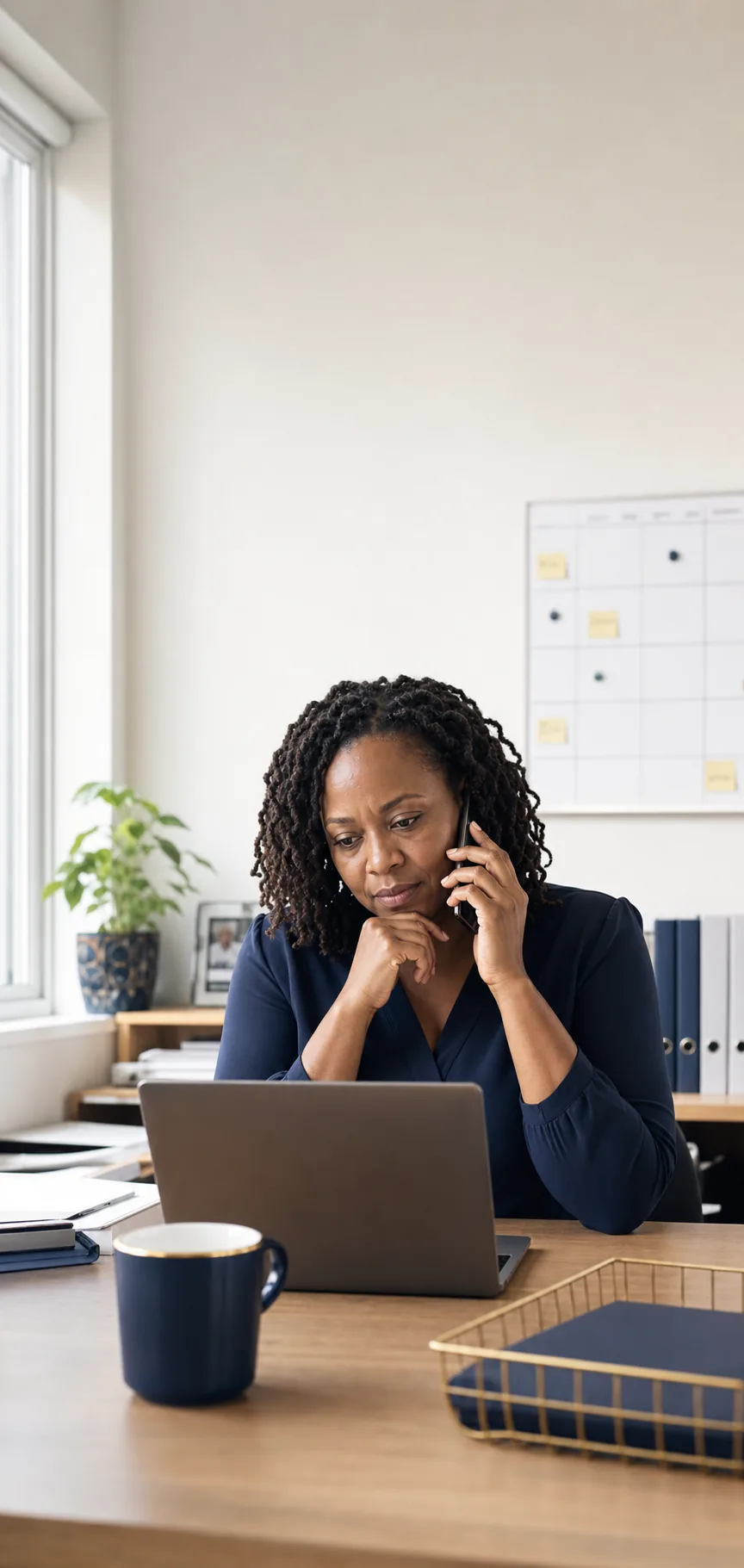 A home care agency owner reviewing her enquiry pipeline